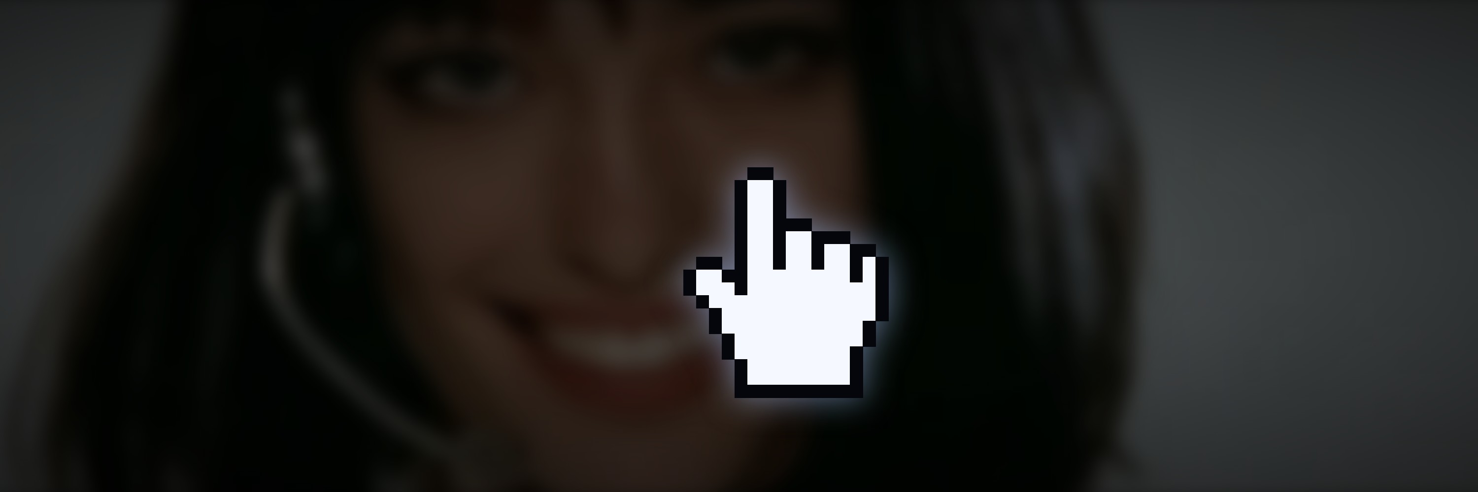 The Cursor's glowing hand hovering over Claudia's blurred face